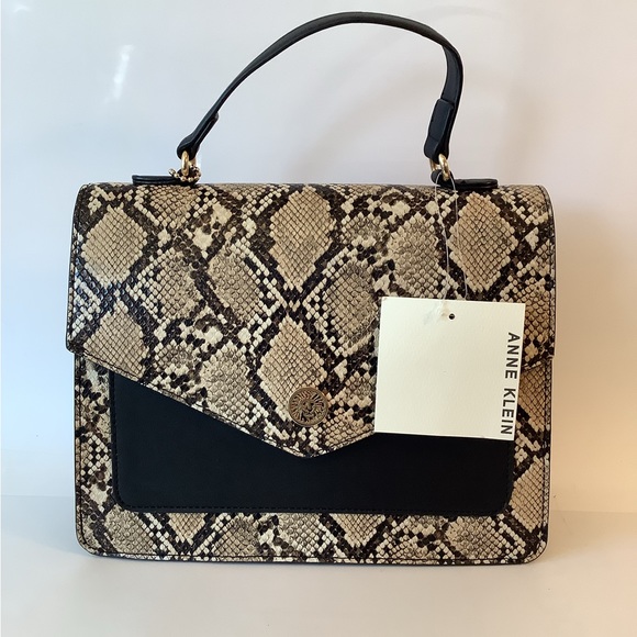 Anne Klein Bags Nwt Anne Klein Black And Snakeskin Colored Shoulder Anne Klein Bags Nwt Anne Klein Black And Snakeskin Colored Shoulder